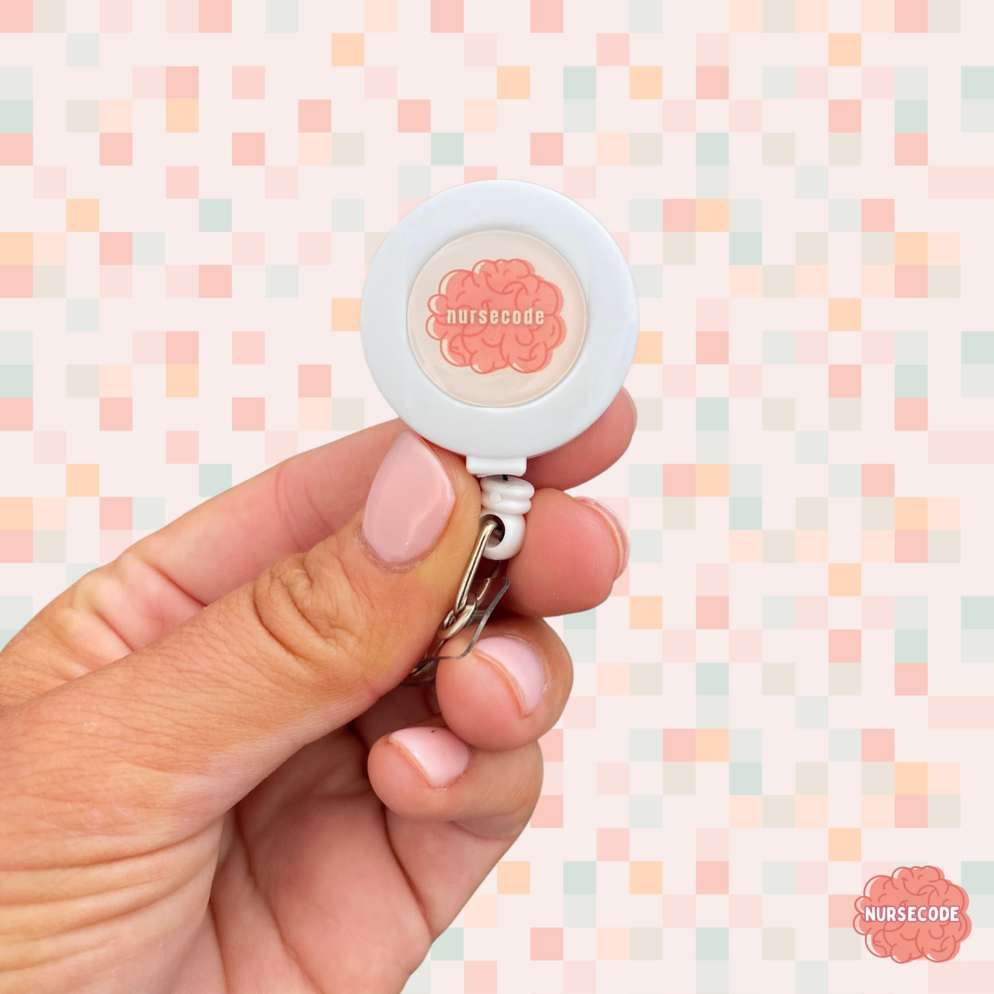Nurse Code Logo White Badge Reel