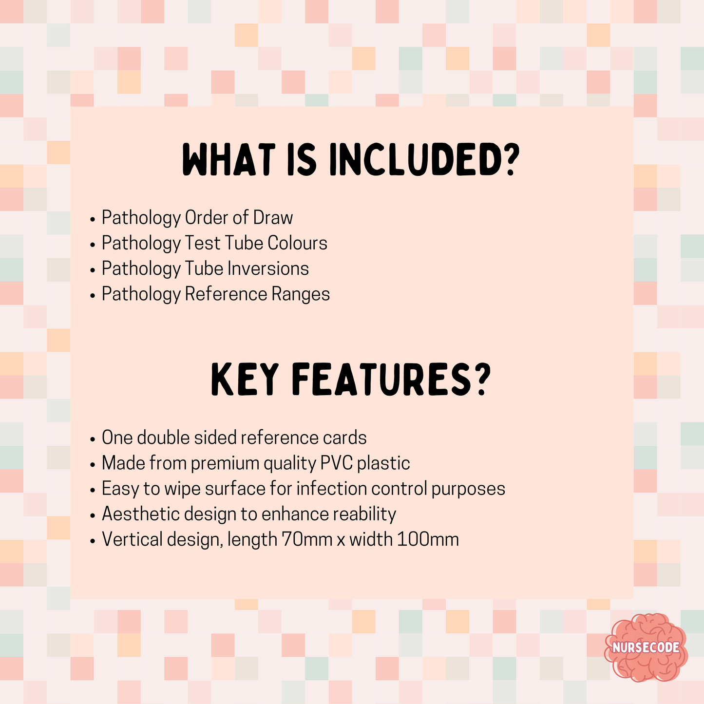 Pathology Values & Order Of Draw Nursing Reference Card