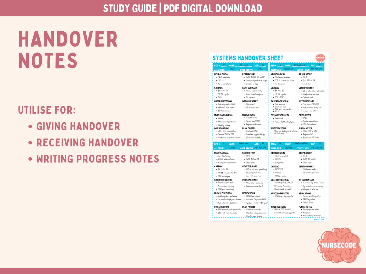 Systems Handover Bundle – Nurse Code