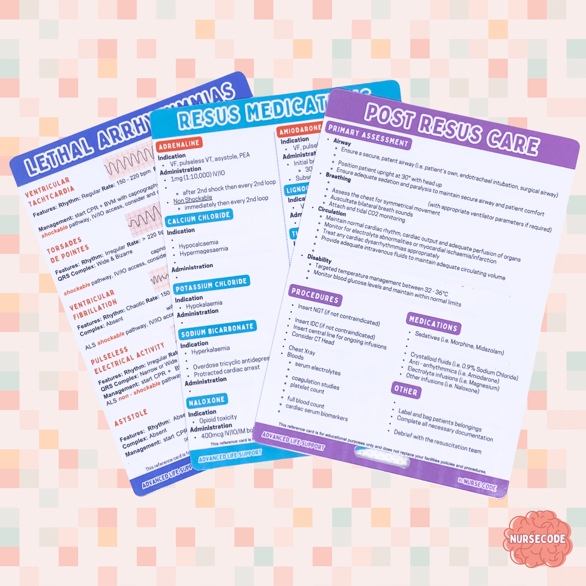 Advanced Resuscitation Nursing Reference Card Bundle – Nurse Code