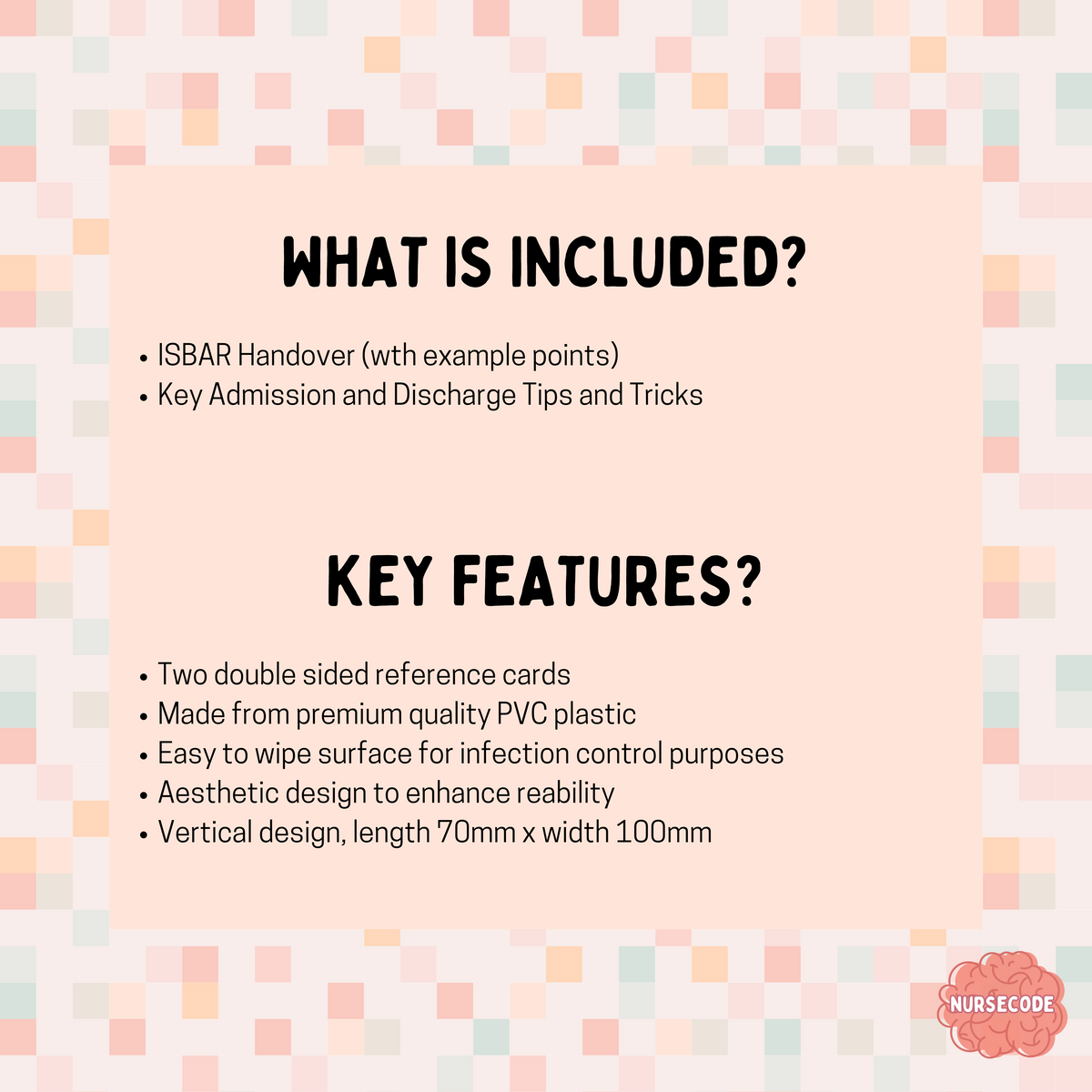 ISBAR Handover Healthcare Reference Card – Nurse Code